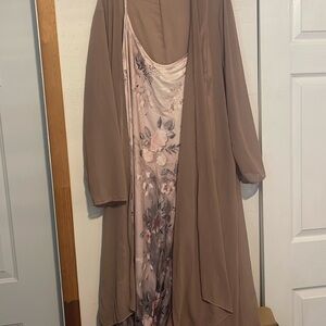Ombré long dress with sheer cover